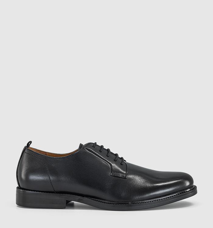 OFFICE Mcgregor Plain Toe Derby Shoes Black Leather