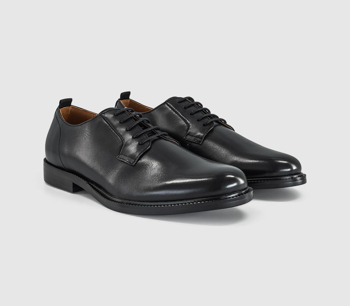 OFFICEMcgregor Plain Toe Derby ShoesBlack Leather