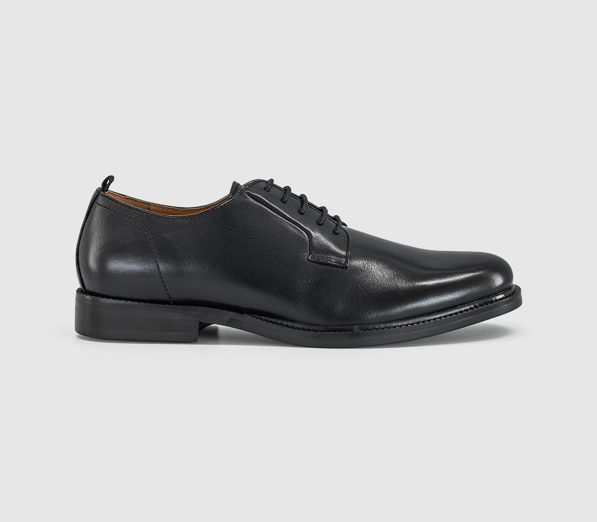 OFFICEMcgregor Plain Toe Derby ShoesBlack Leather