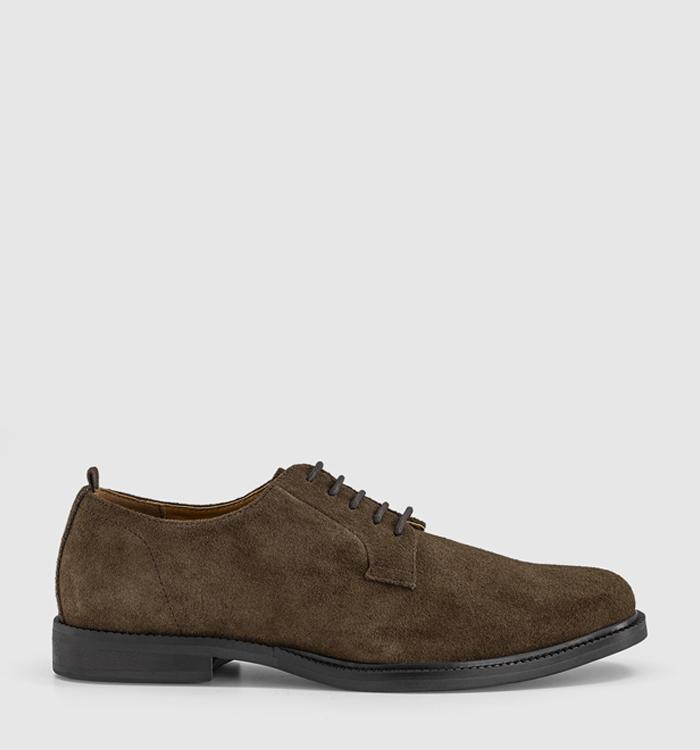 OFFICE Mcgregor Plain Toe Derby Shoes Olive Suede