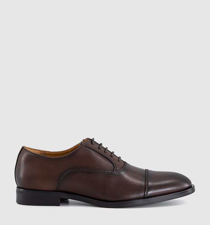 OFFICE Moorfield Toe Cap Oxford Shoes Brown Leather