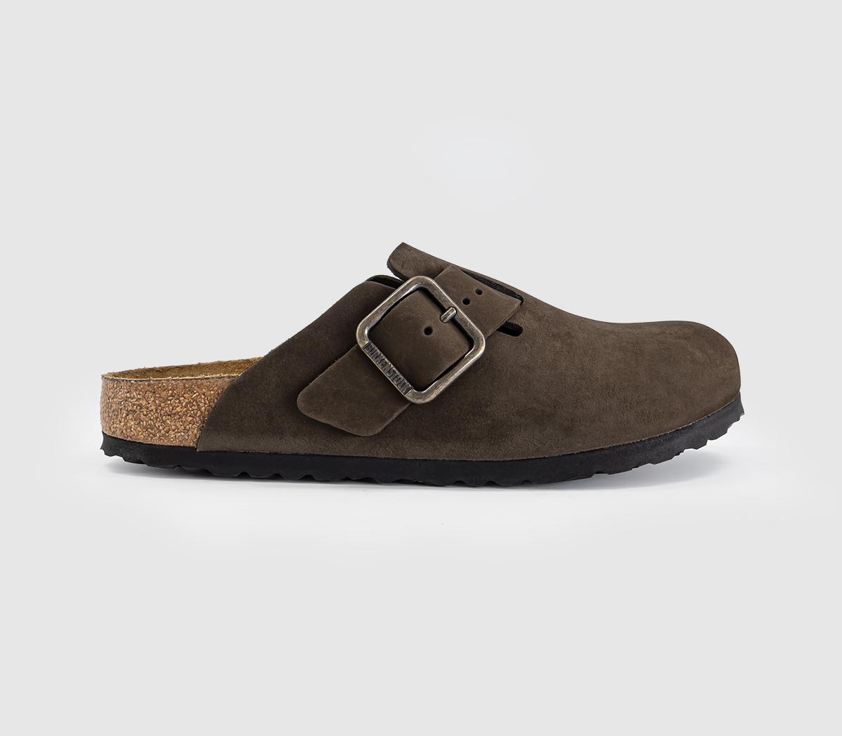 Birkenstock Womens Boston Wire Buckle Clogs Mocca Lenb Brown, 3
