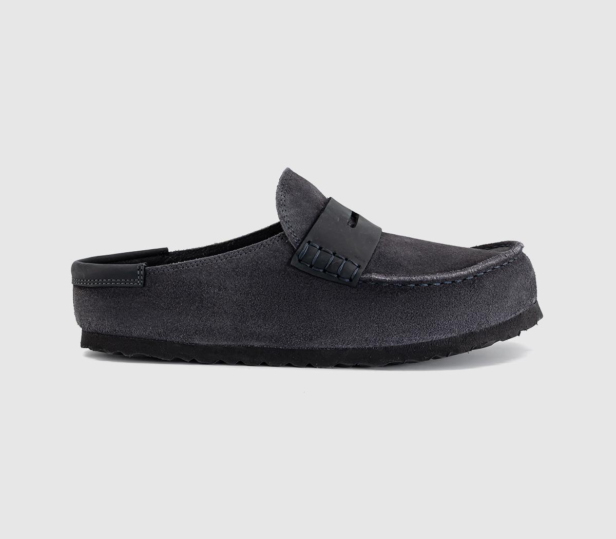 Birkenstock Womens Naples Mixed Clogs Charcoal Grey, 5