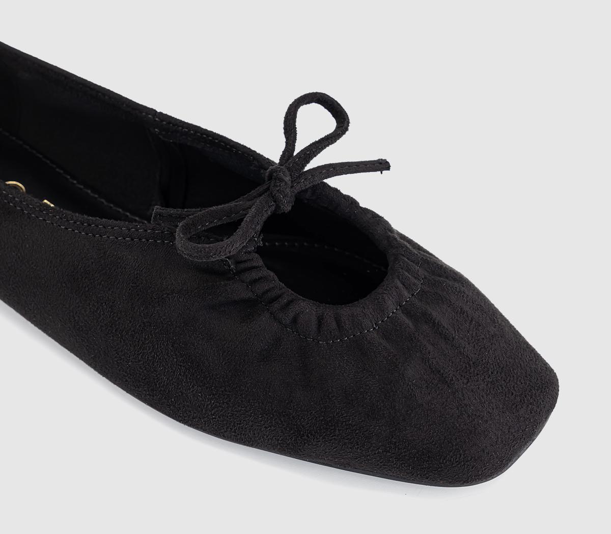 OFFICEFrenzie Key Hole Ballet PumpsBlack Faux Suede