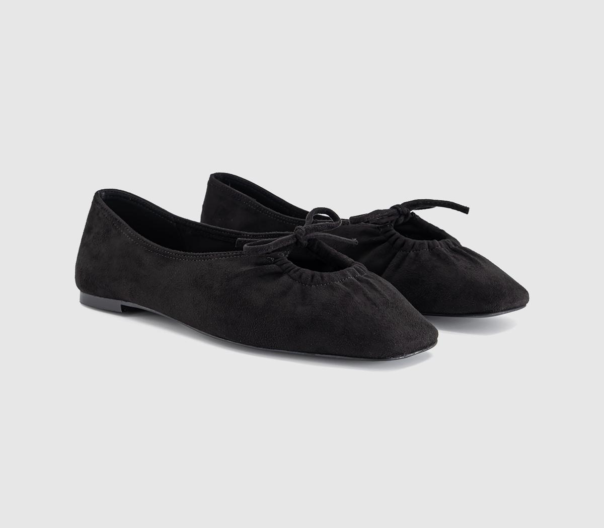 OFFICEFrenzie Key Hole Ballet PumpsBlack Faux Suede