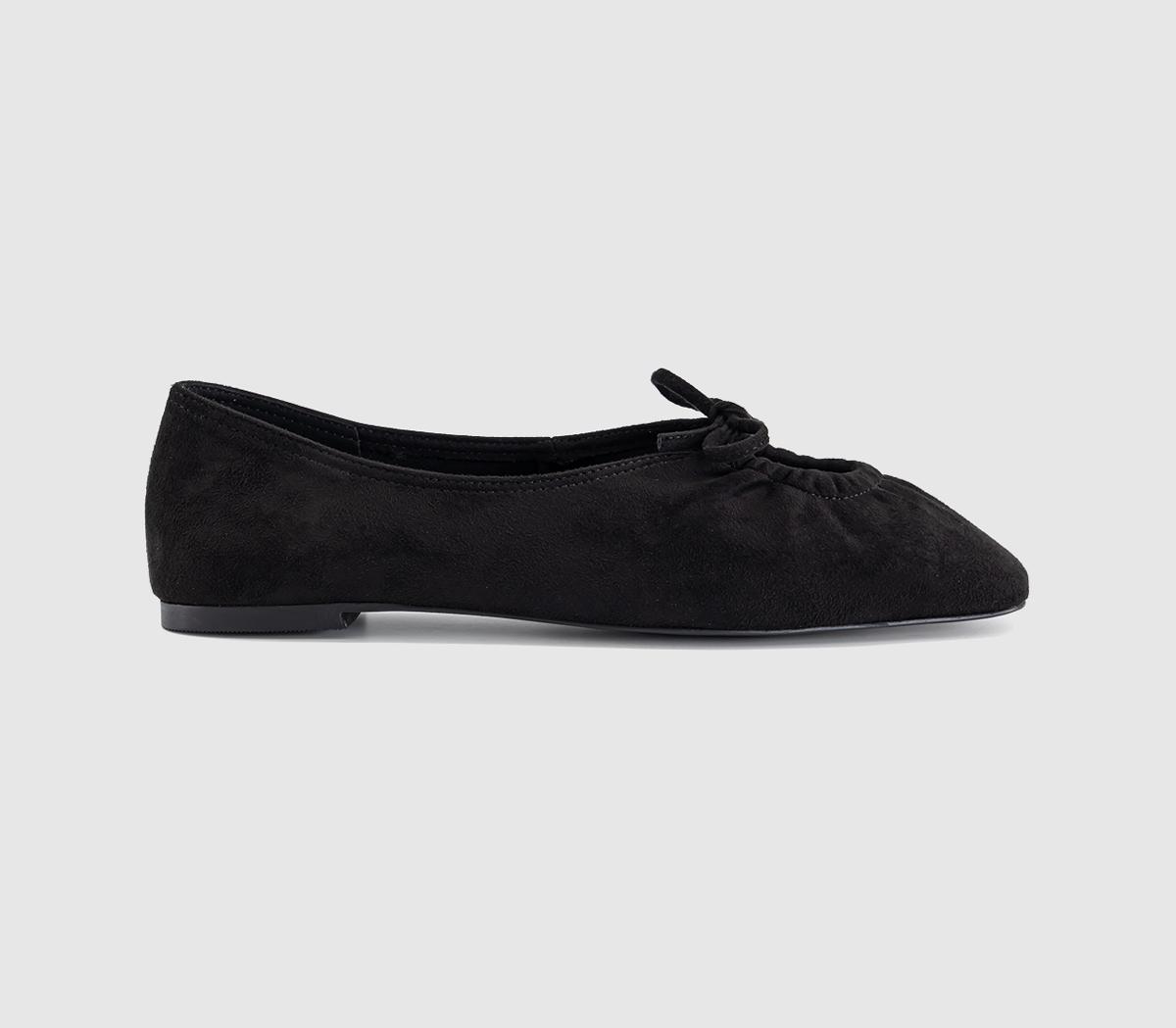 OFFICEFrenzie Key Hole Ballet PumpsBlack Faux Suede