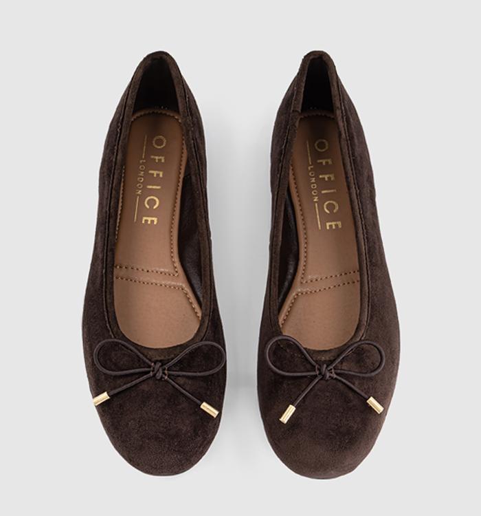 OFFICE Fraggle Bow Ballerina Pumps Brown