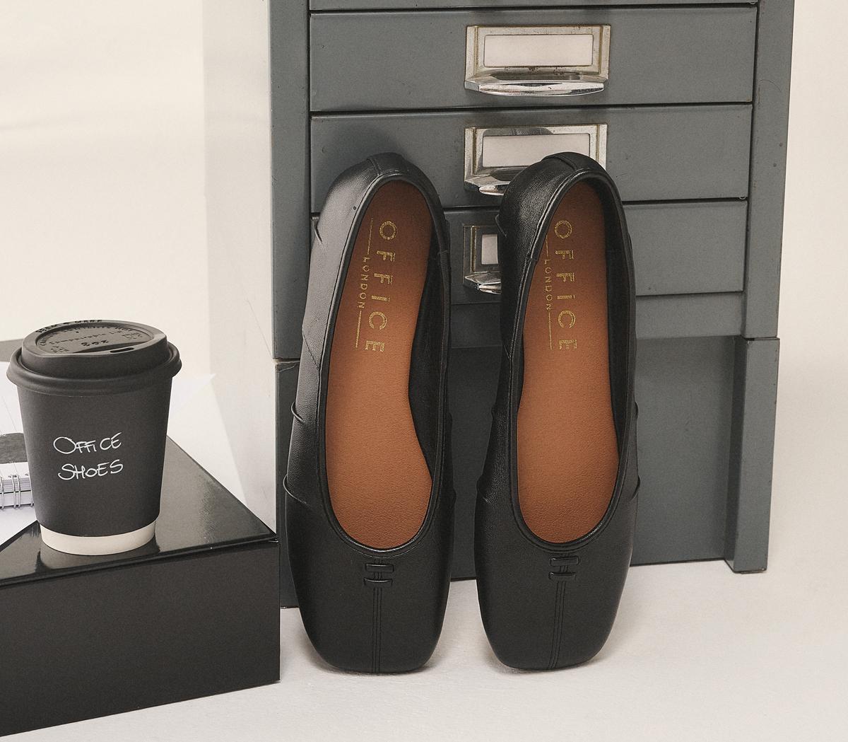 OFFICEFang Ruched Ballerina FlatsBlack