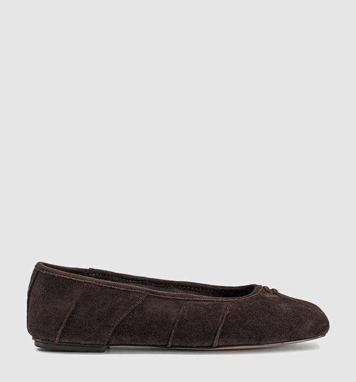 OFFICE Fang Ruched Ballerina Flats Brown