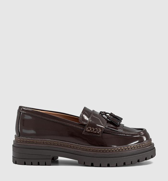 OFFICE Freddie Chunky Tassel Loafers Brown Leather