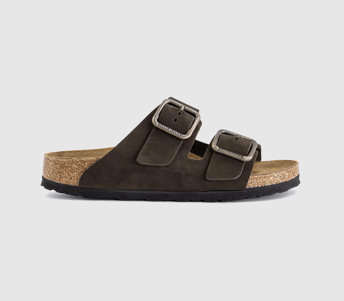 Birkenstock Arizona Two Strap Sandals Mocca Nubuck  Brown in Men's Size 7.5, Office Shoes