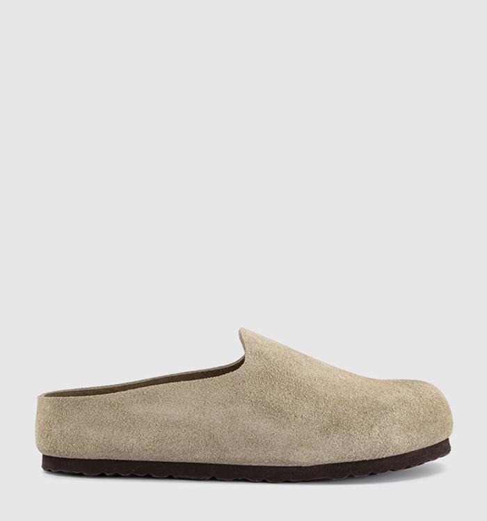 BIRKENSTOCK Amsterdam Wrapped Men's Clogs Taupe Suede