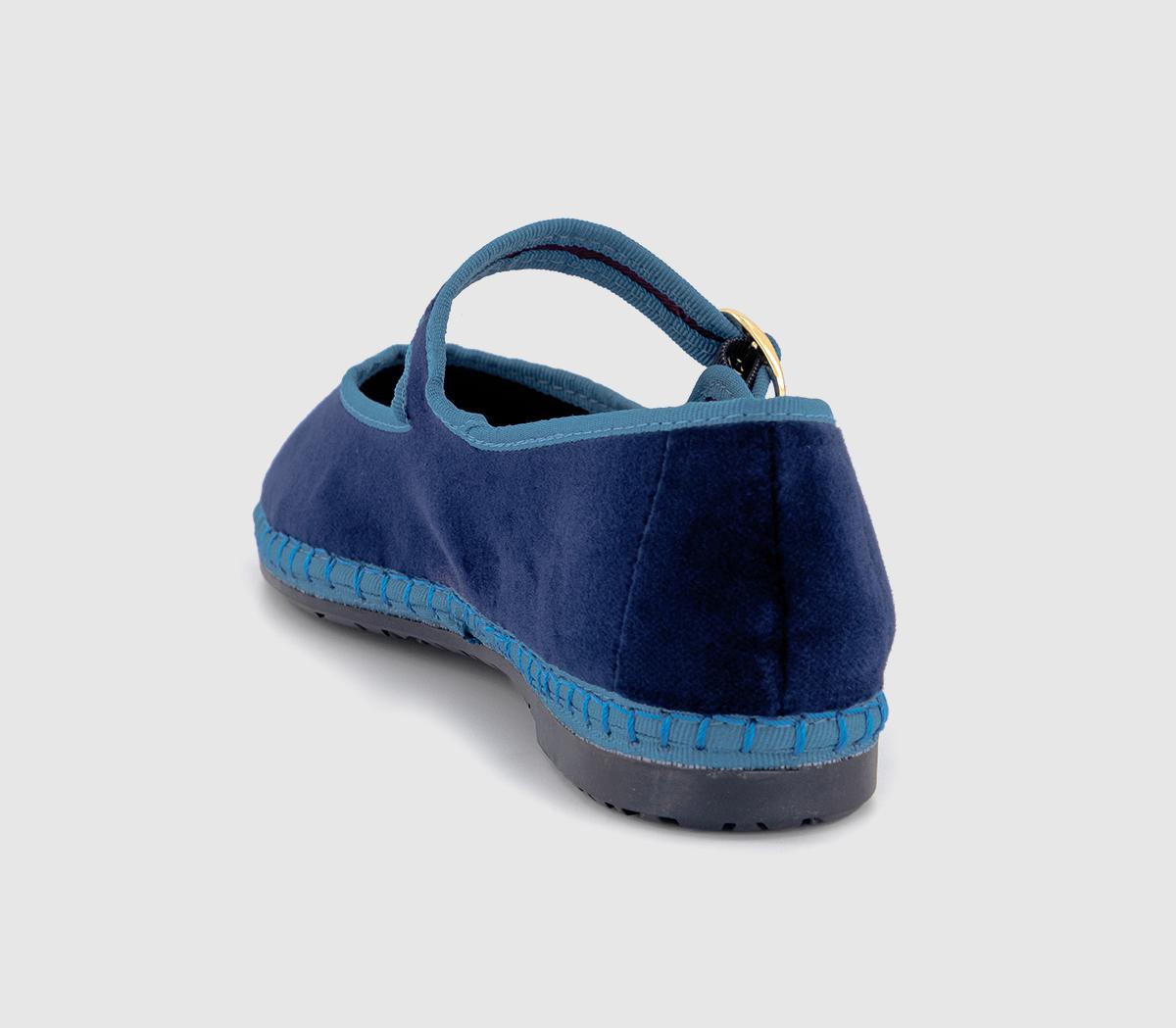 FlabelusMary JanesNavy Blue Velvet