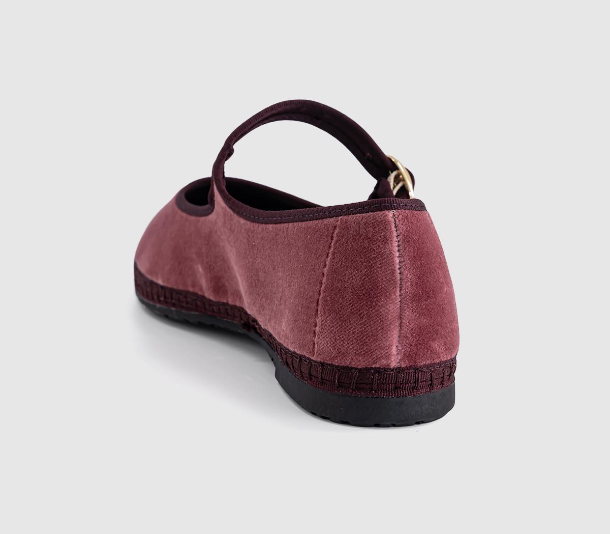 FlabelusMary JanesPink Burgundy Velvet