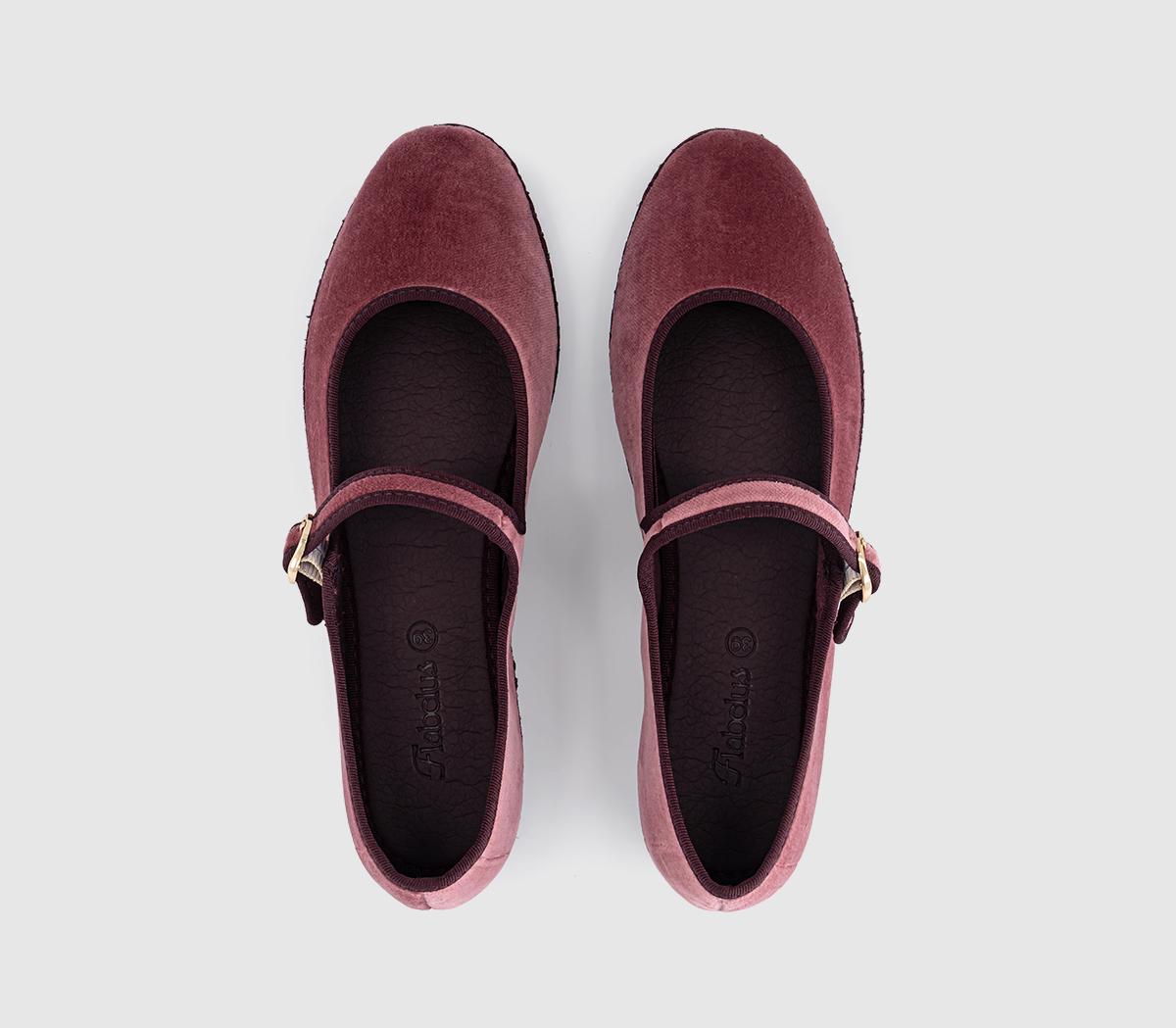FlabelusMary JanesPink Burgundy Velvet