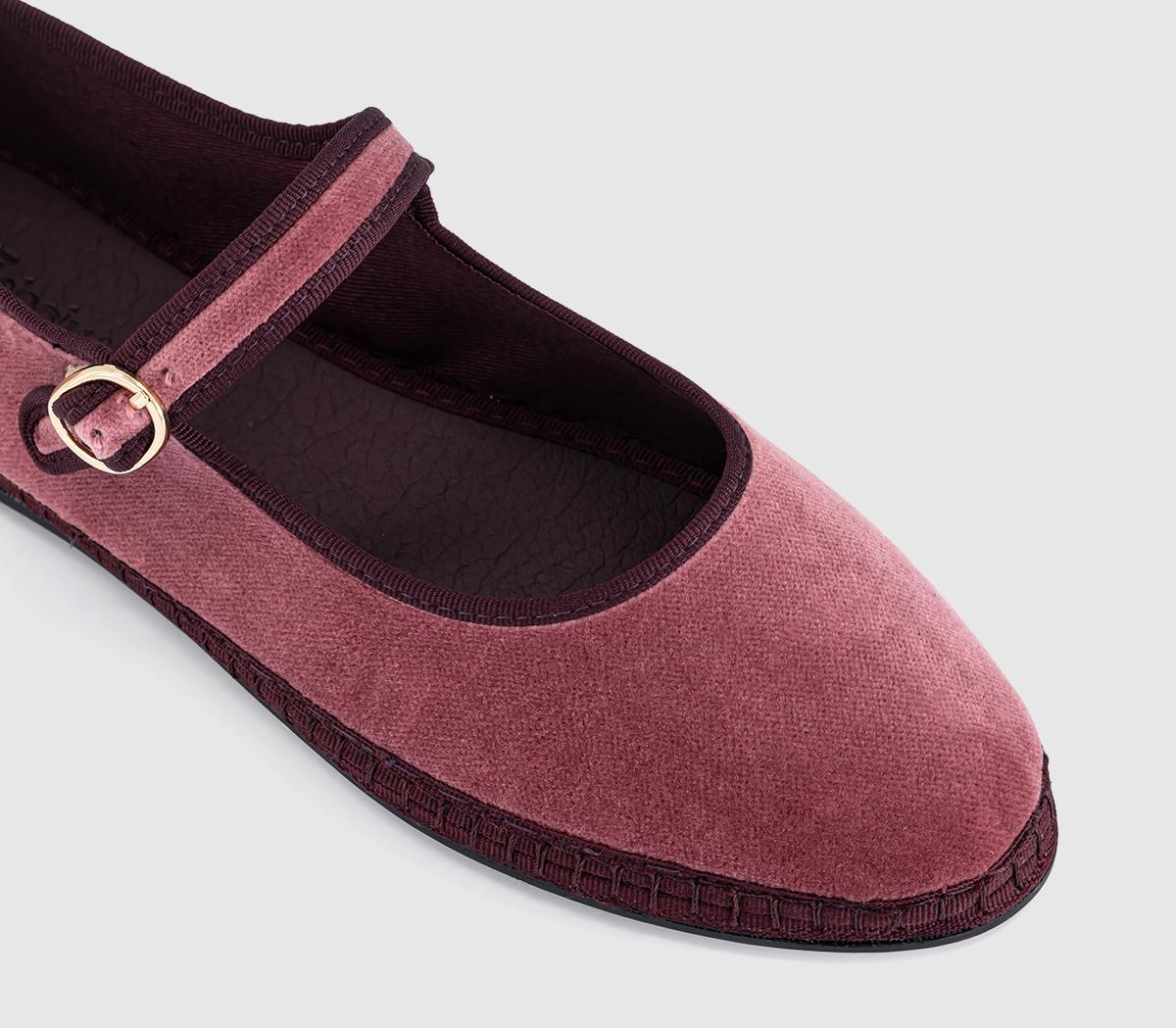 FlabelusMary JanesPink Burgundy Velvet