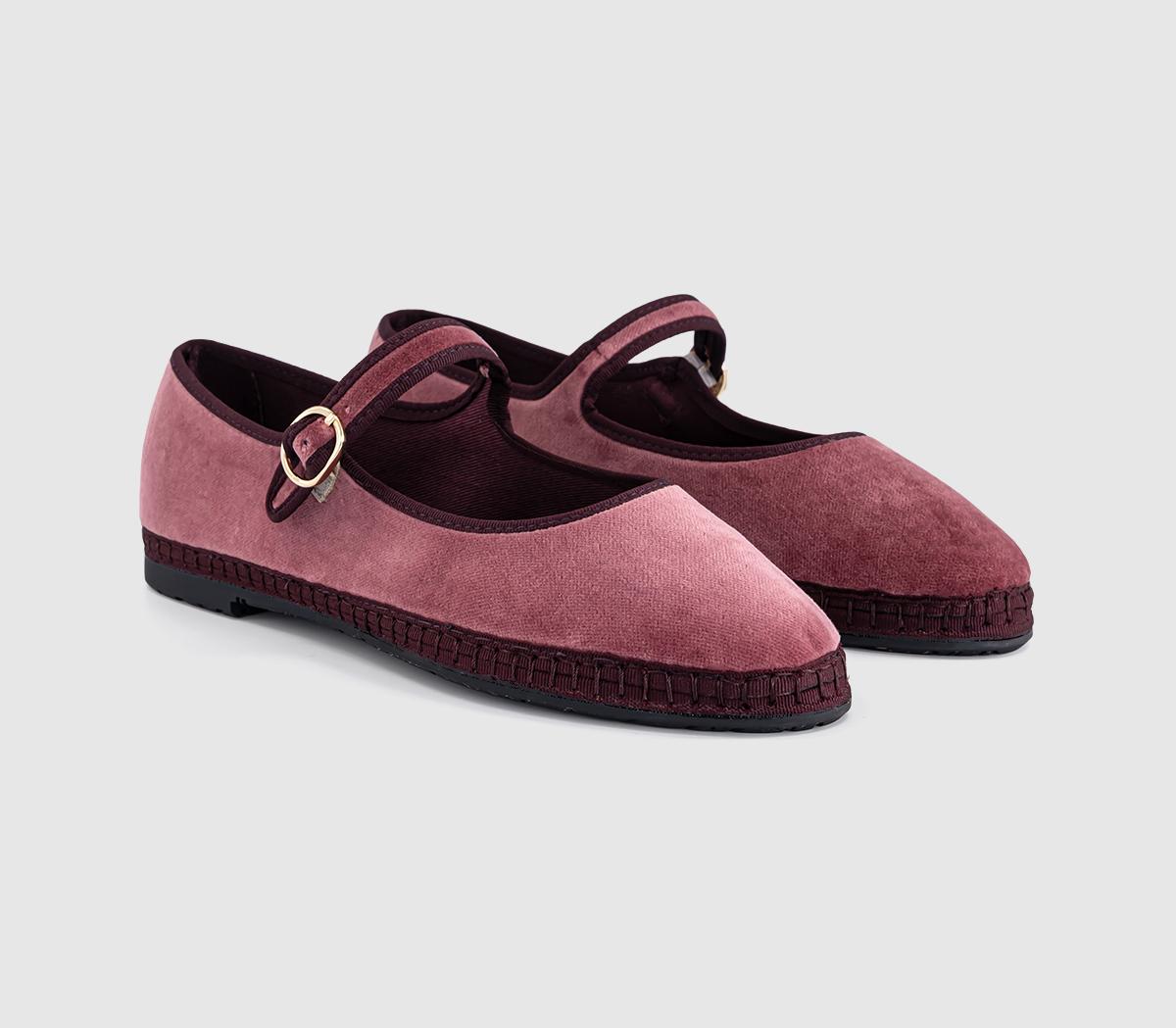FlabelusMary JanesPink Burgundy Velvet