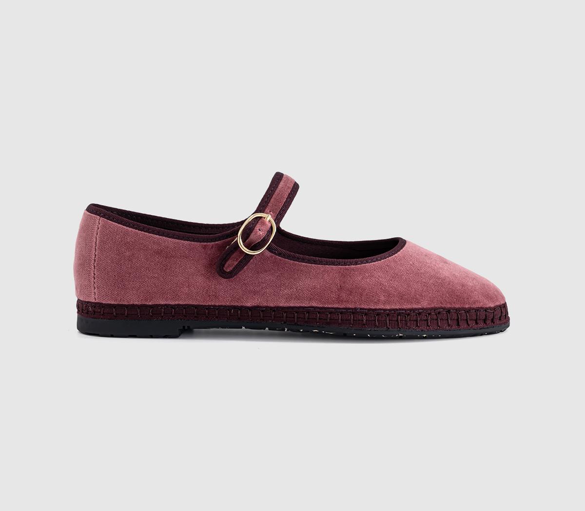 FlabelusMary JanesPink Burgundy Velvet