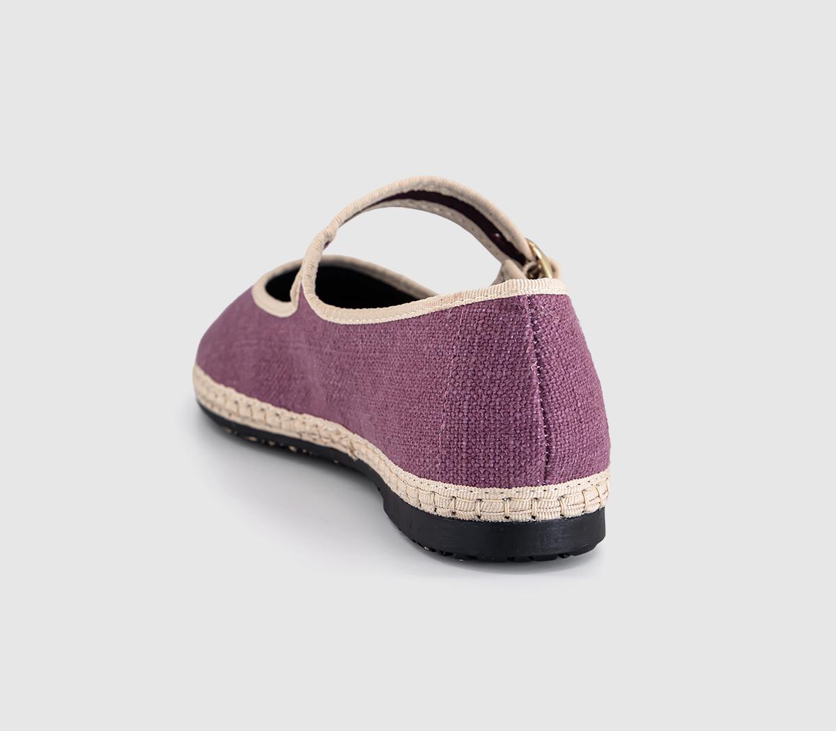 FlabelusMary Janes LinenPink White Linen
