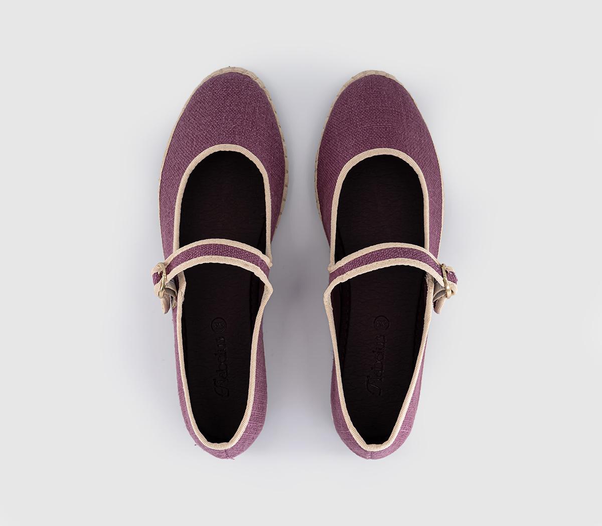 FlabelusMary Janes LinenPink White Linen