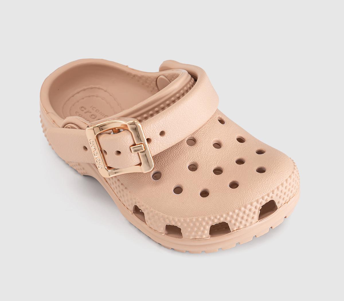 CrocsClassic Metallic Buckle Toddler ClogsBlush