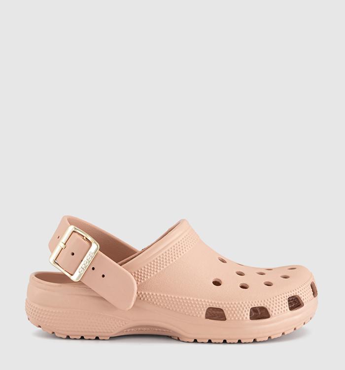 Crocs Classic Metallic Buckle Clogs Blush