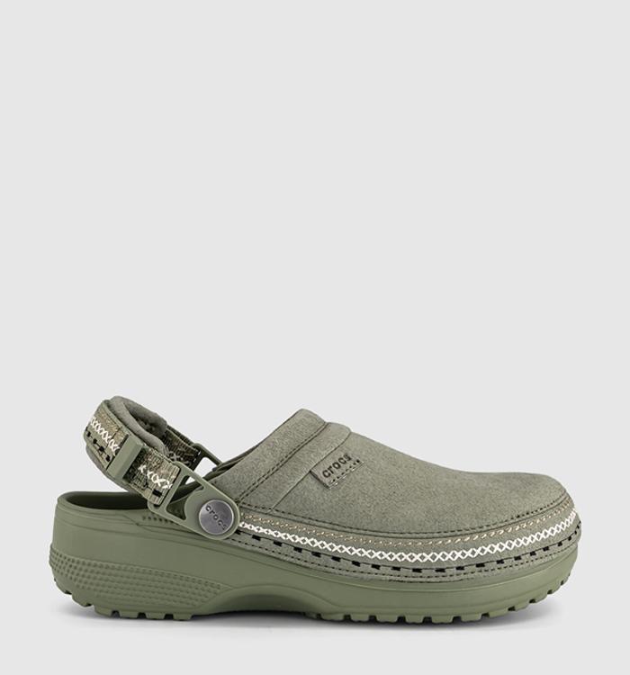 Crocs Crafted Vegan Suede Stich Clogs Cargo