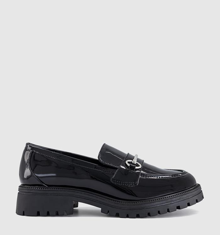 OFFICE Flight Chunky Snaffle Loafers Black Patent