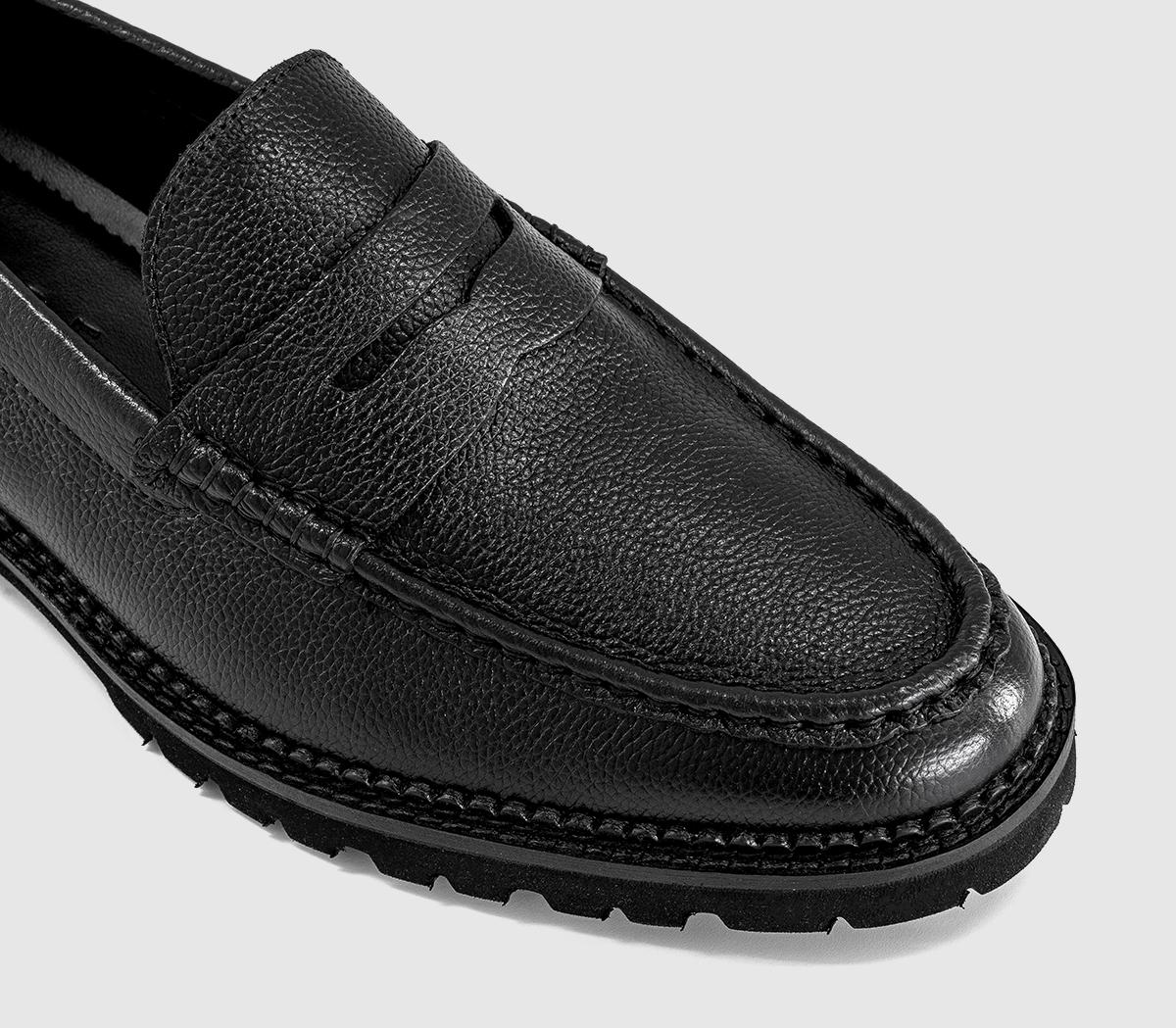 OFFICEChatham Chunky Saddle LoafersBlack Leather