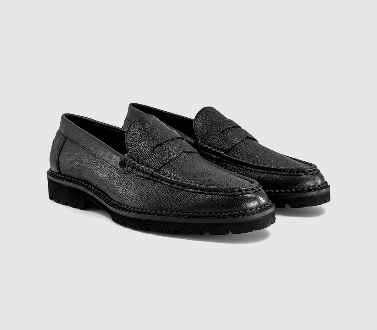 OFFICEChatham Chunky Saddle LoafersBlack Leather
