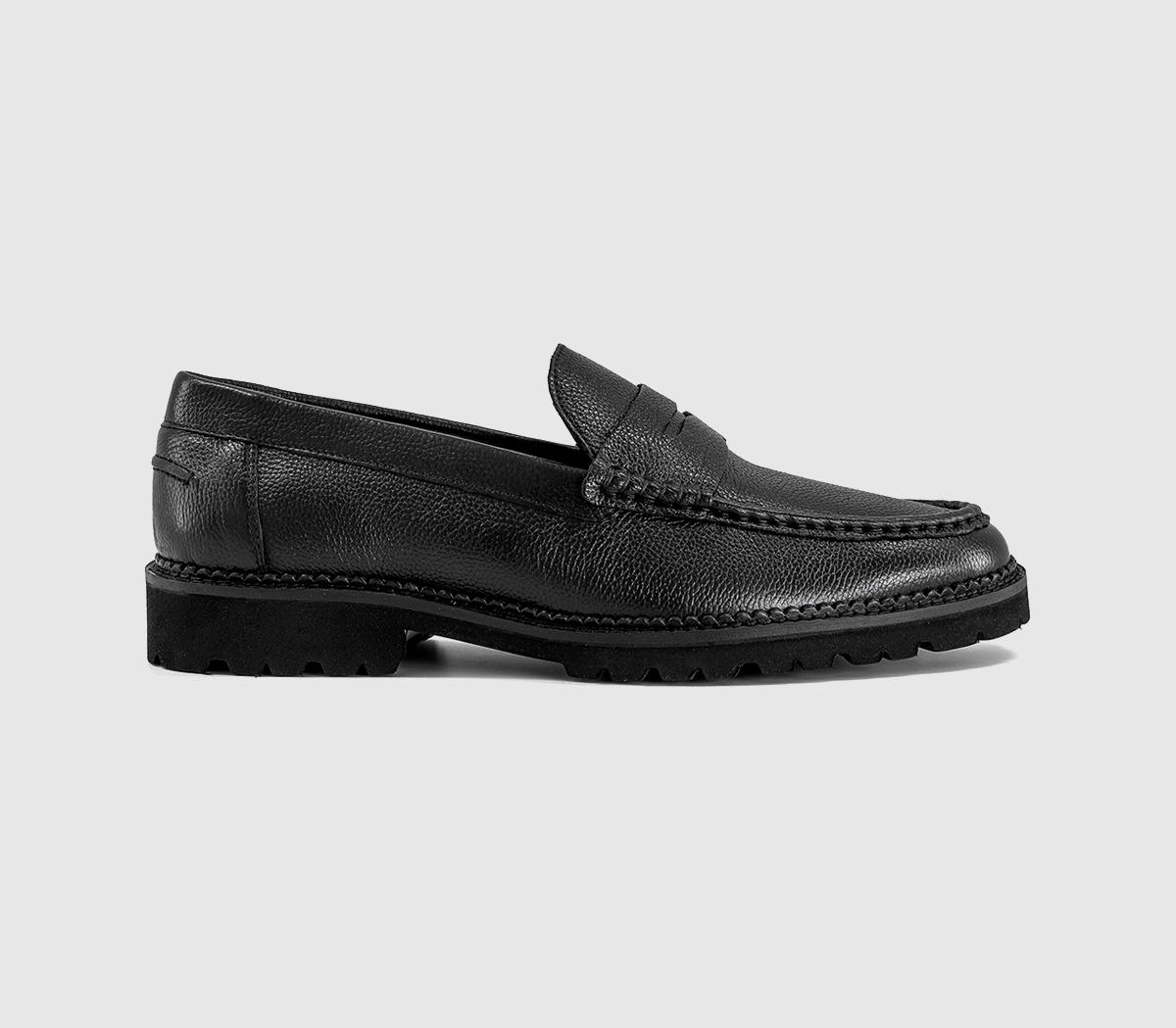 OFFICEChatham Chunky Saddle LoafersBlack Leather