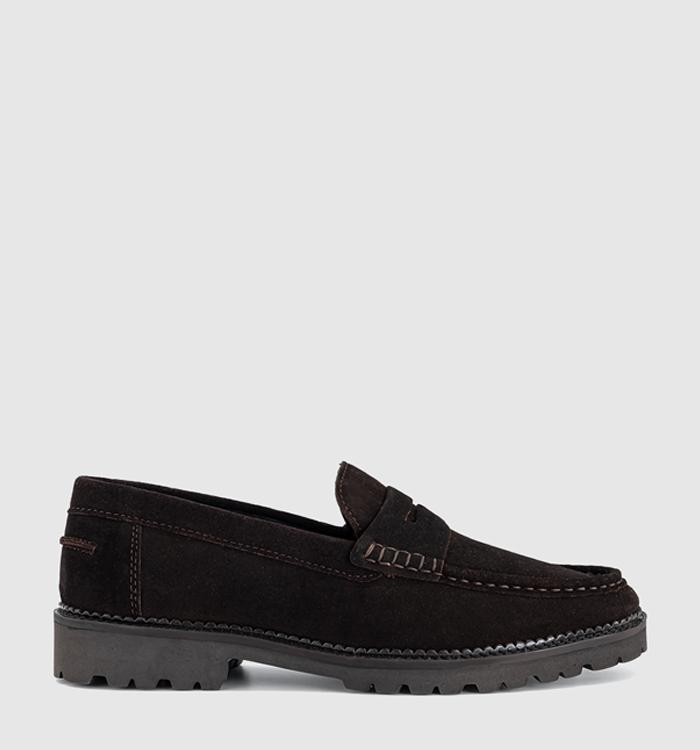 OFFICE Chatham Chunky Saddle Loafers Brown Suede