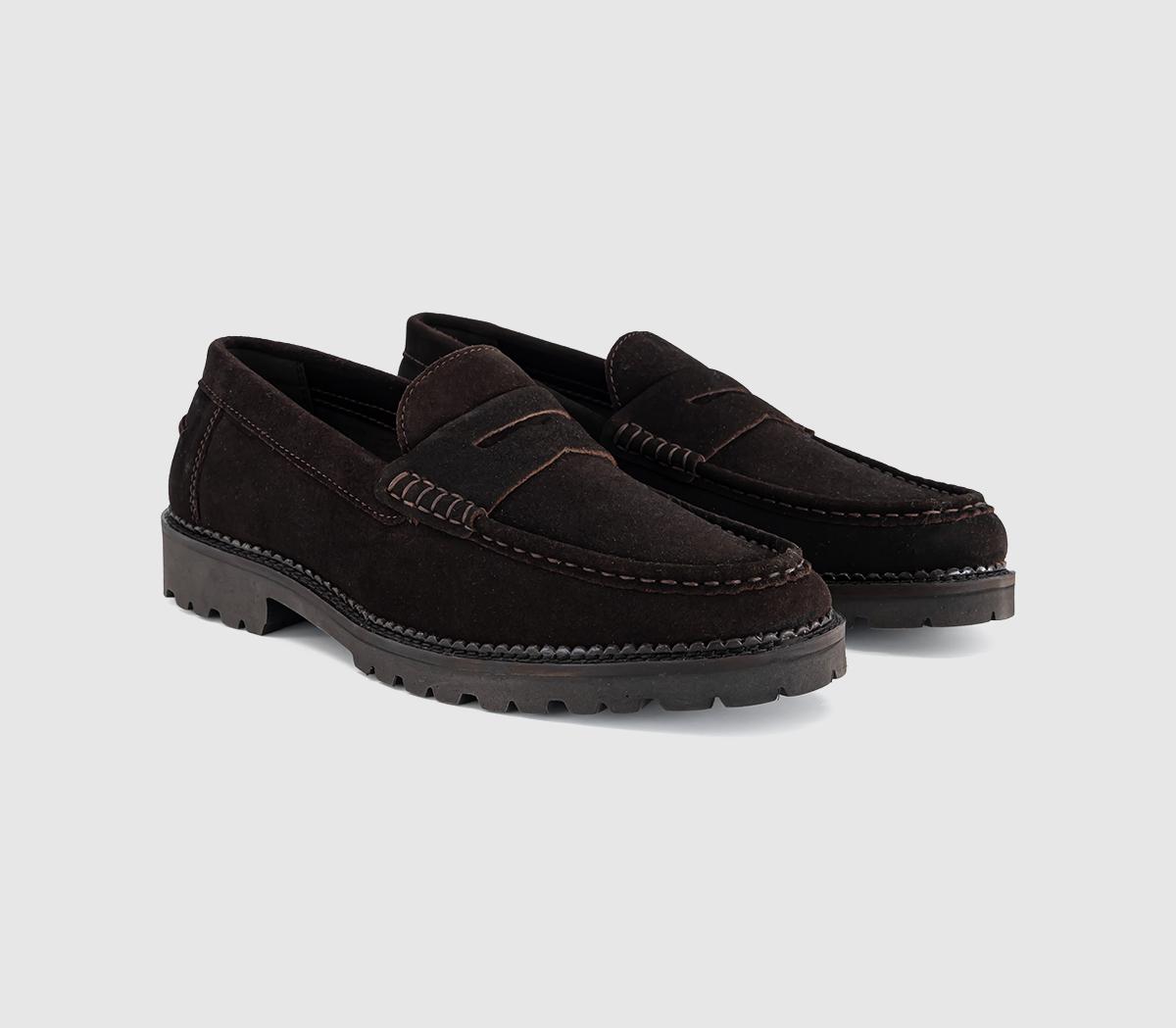 OFFICEChatham Chunky Saddle LoafersBrown Suede