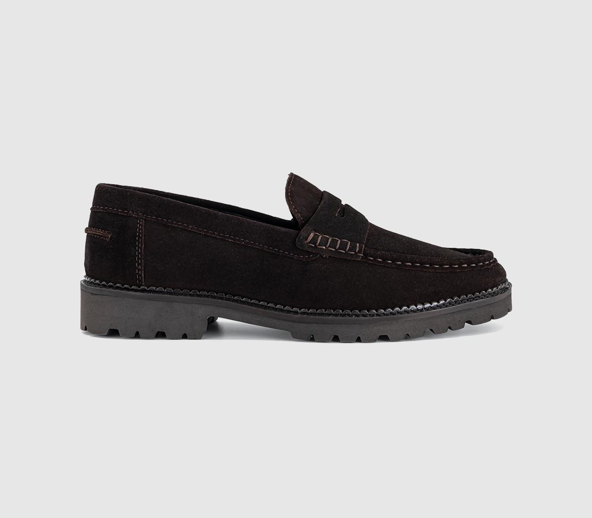 OFFICEChatham Chunky Saddle LoafersBrown Suede