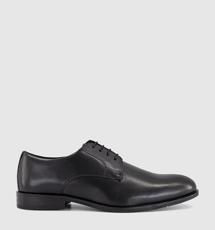 OFFICE Magnet Plain Toe Derby Shoes Black Leather