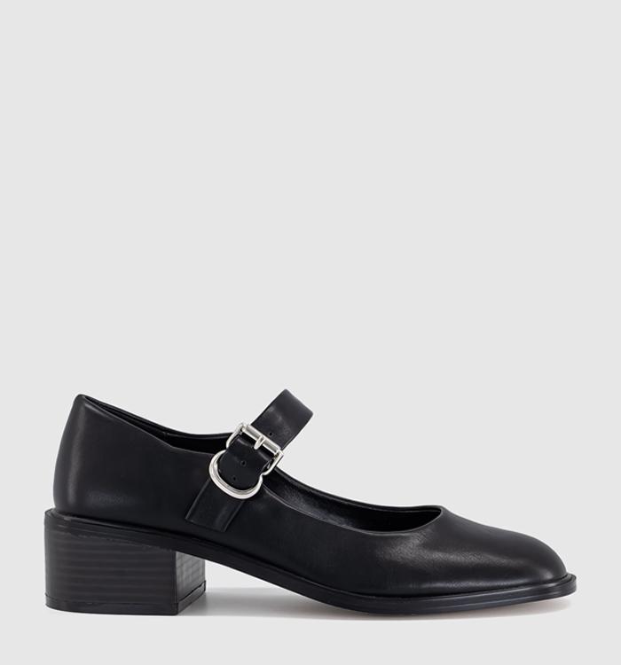 OFFICE Meredith Heeled Mary Jane Shoes Black