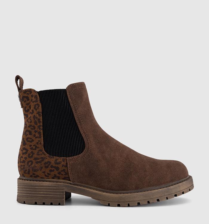 Blowfish Malibu Alfie Chelsea Boots Dark Brown Leopard