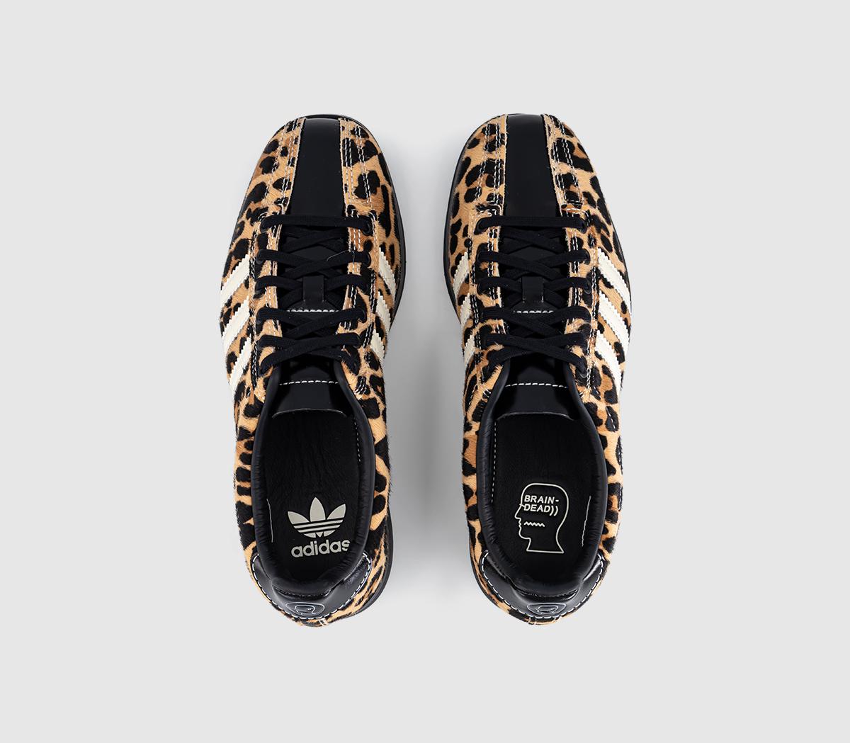 adidasBowling TrainersBrain Dead Cream White Core Black Leopard Print