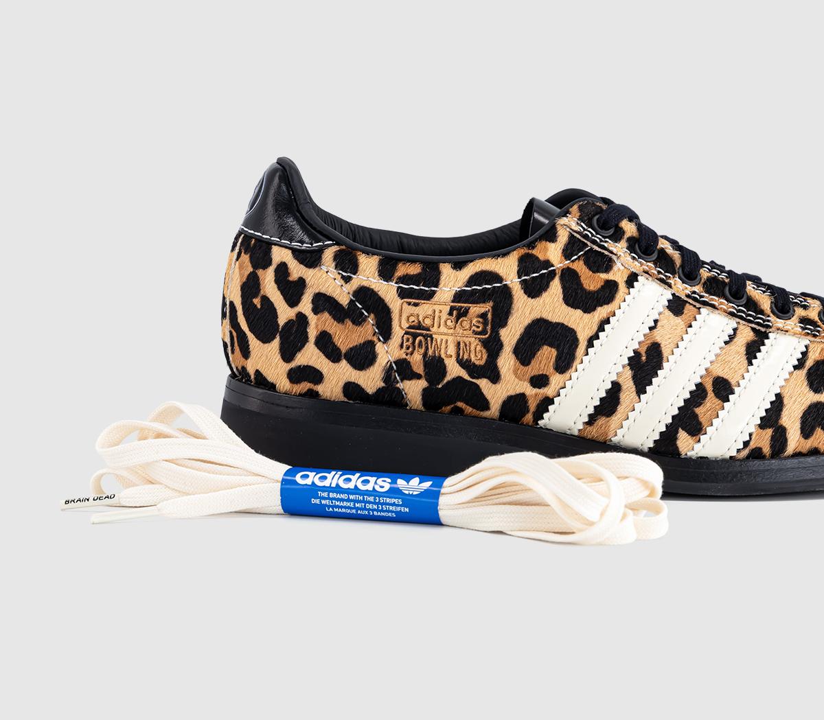 adidasBowling TrainersBrain Dead Cream White Core Black Leopard Print
