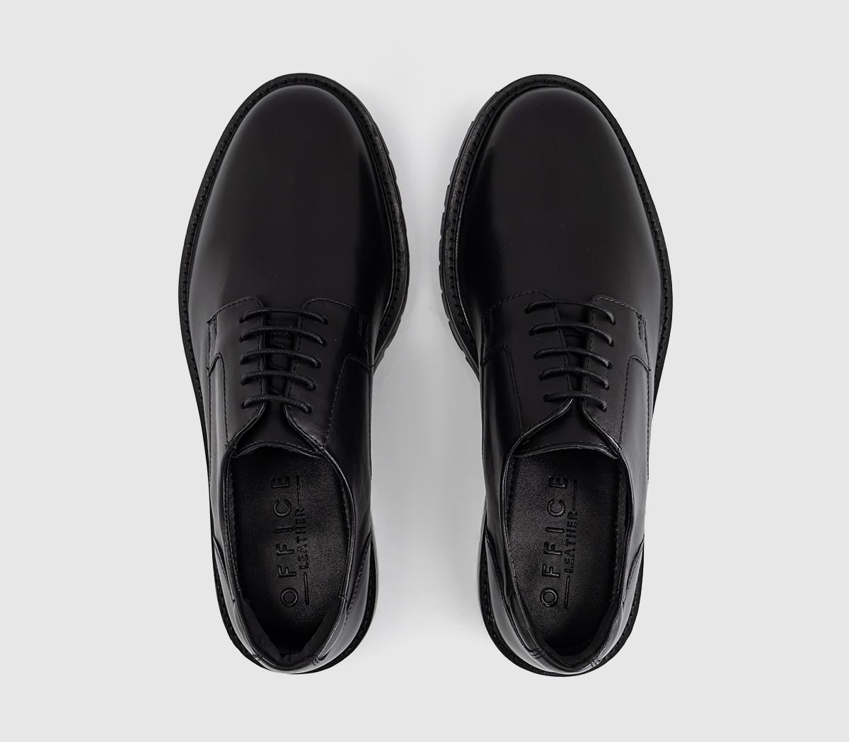 OFFICECanterbury Chunky Lace Up Derby ShoesBlack Leather
