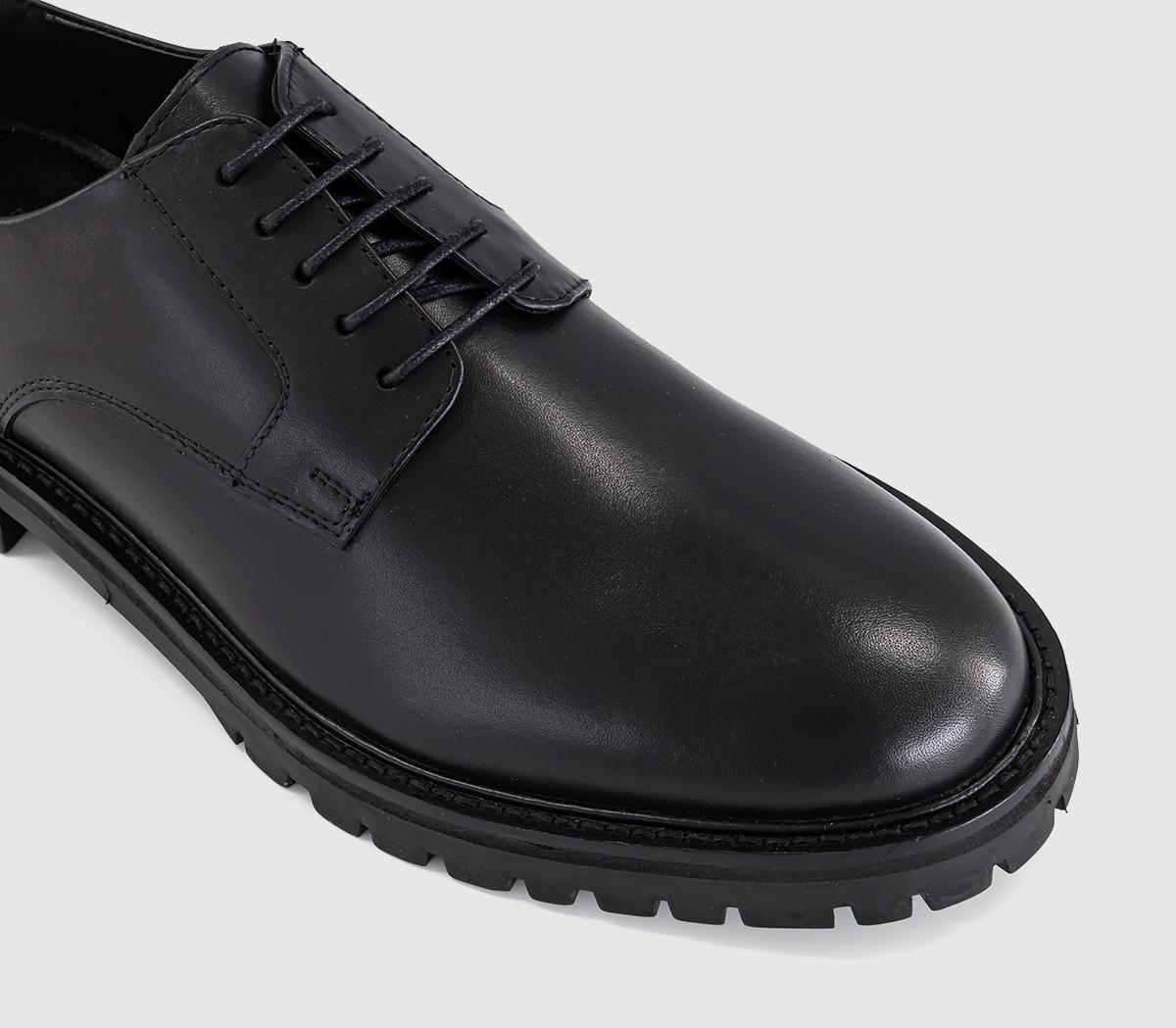 OFFICECanterbury Chunky Lace Up Derby ShoesBlack Leather