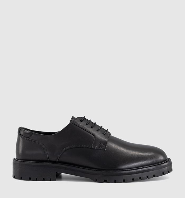 OFFICE Canterbury Chunky Lace Up Derby Shoes Black Leather