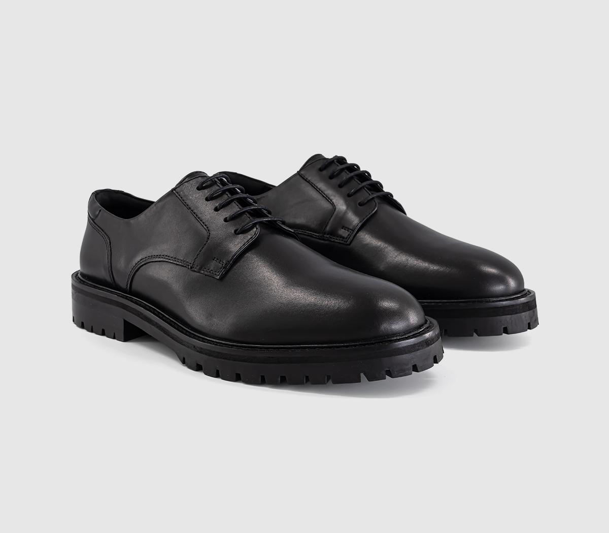 OFFICECanterbury Chunky Lace Up Derby ShoesBlack Leather