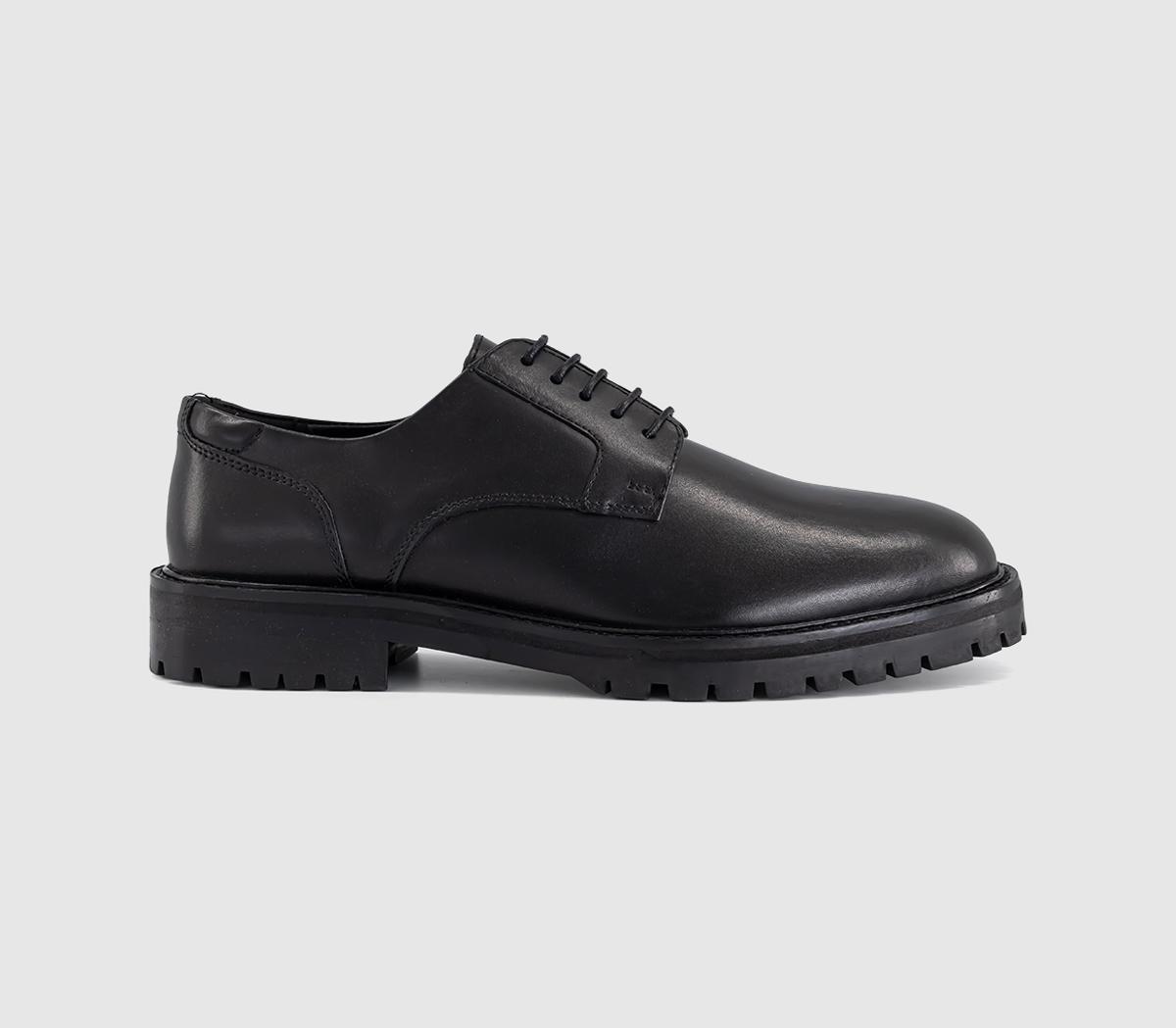 OFFICECanterbury Chunky Lace Up Derby ShoesBlack Leather