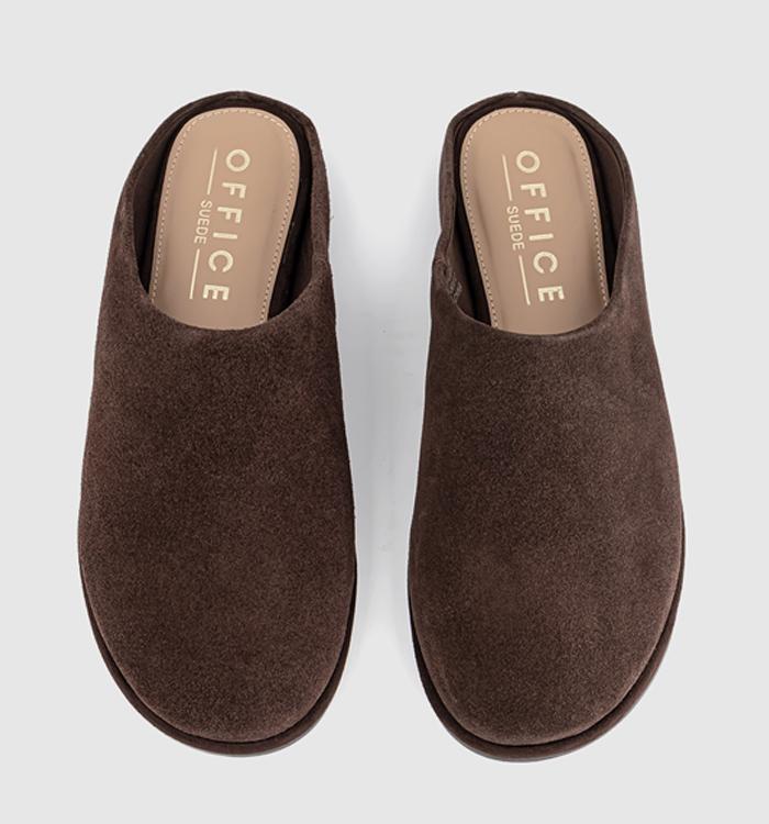 OFFICE Feel Good Suede Mules Brown Suede