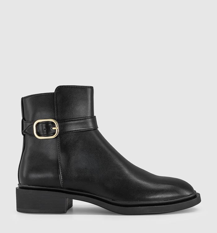 OFFICE Astro Buckle And Strap Ankle Boots Black