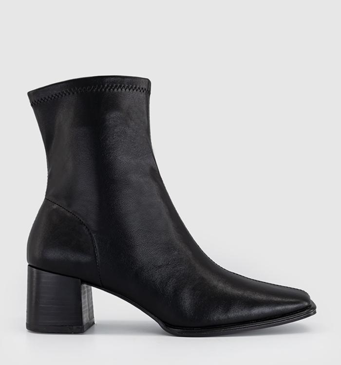 OFFICE Angelique Block Heel Stretch Ankle Boots Black