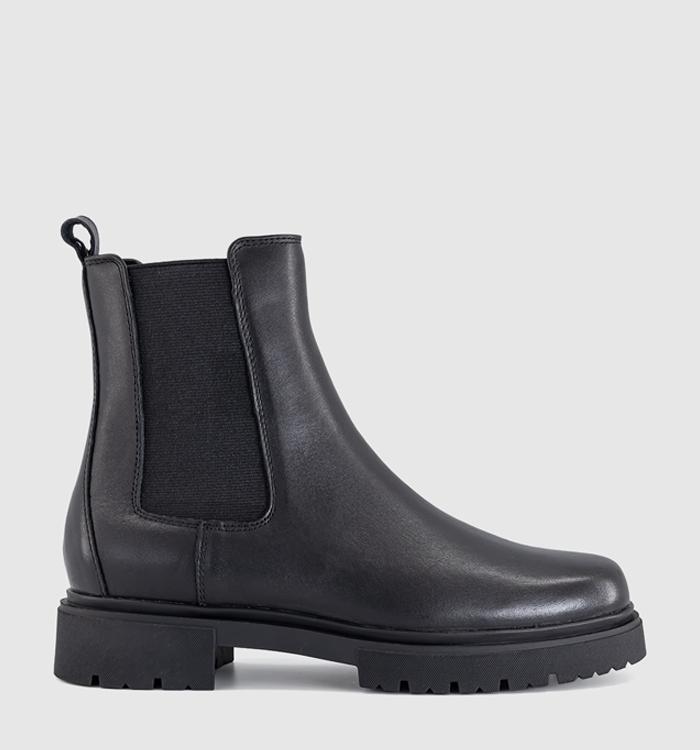OFFICE Amalfi Chunky Chelsea Ankle Boots Black Leather