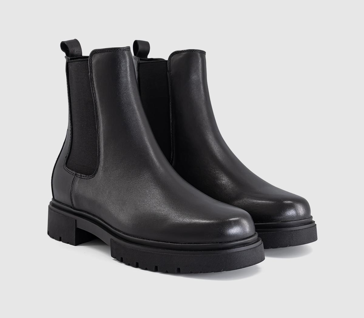 OFFICEAmalfi Chunky Chelsea Ankle BootsBlack Leather