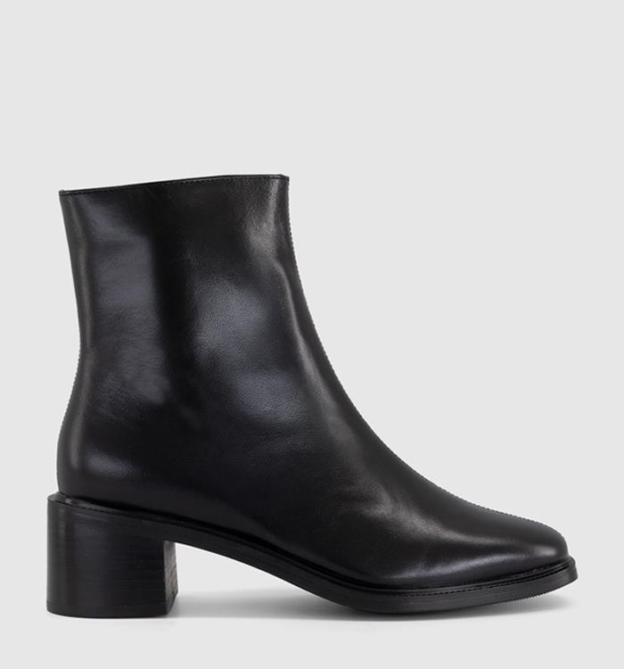 OFFICE Adore - Block Heel Ankle Boot Black Leather